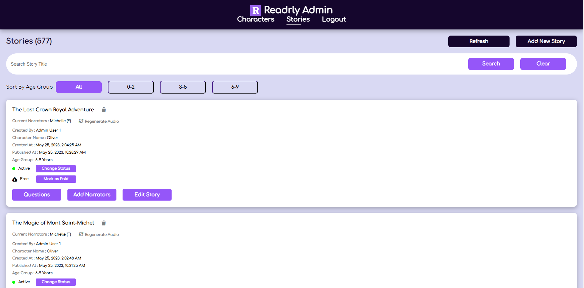 Readrly Admin Panel screenshot 2